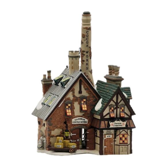 Department 56 Glendun Cocoa Works 58478 Dickens Village Illuminated Original Box - Picture 2 of 16